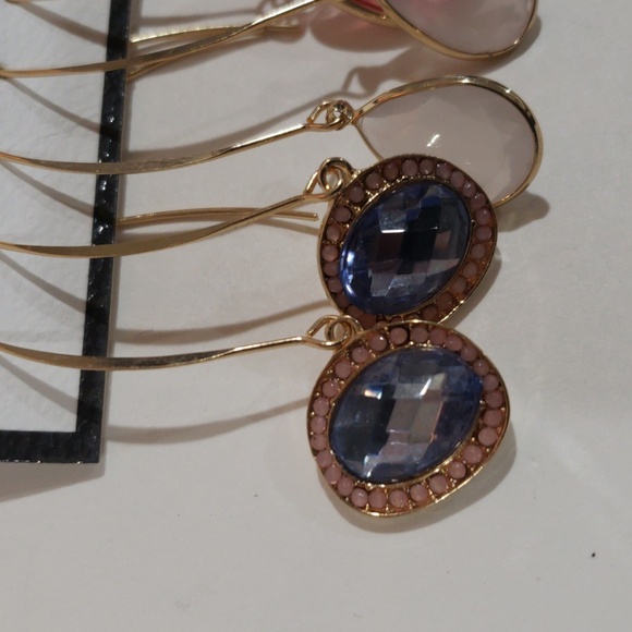 Catherine Malandrino Colorful Dangle Earrings - Set of 3 Women, Gold-Tone Hooks - Picture 4 of 9